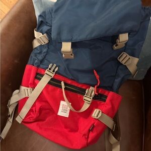 Topo Designs Navy and Scarlet Backpack